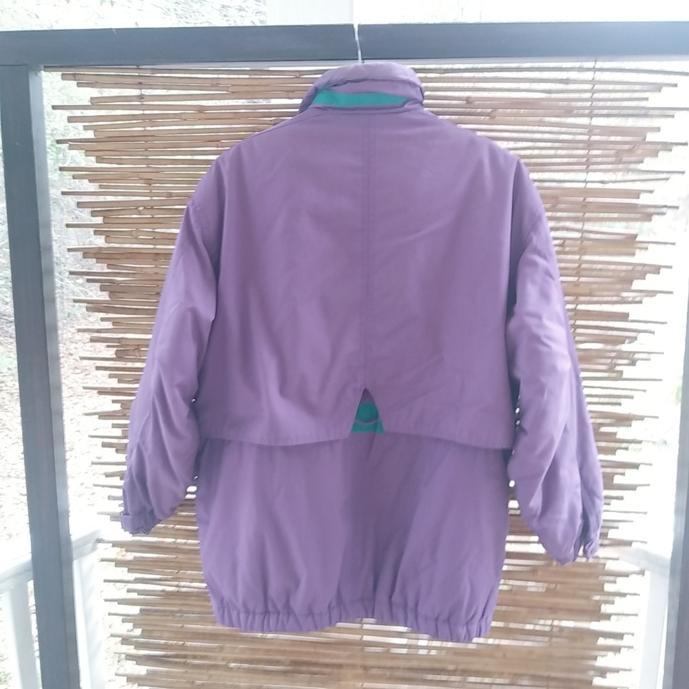 Outer Gear M Cozy Purple Turquoise Snap Zip Hoodie Winter Coat - Picture 6 of 13